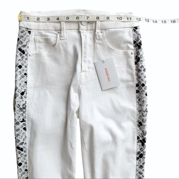 GOOD AMERICAN High Waist Snake Stripe Tux Jeans! - Picture 5 of 8